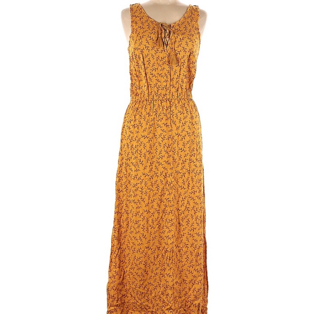 Maxi sleeveless floral lace-up dress, M